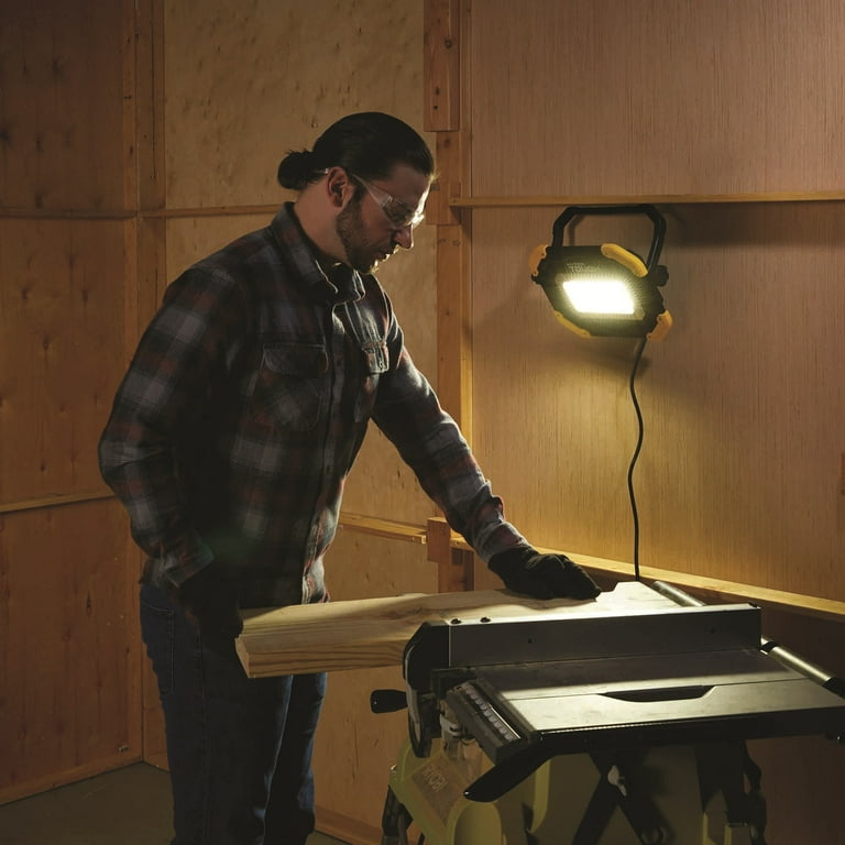 Hyper Tough 10000 Lumen Aluminum LED Corded Work Light, Yellow