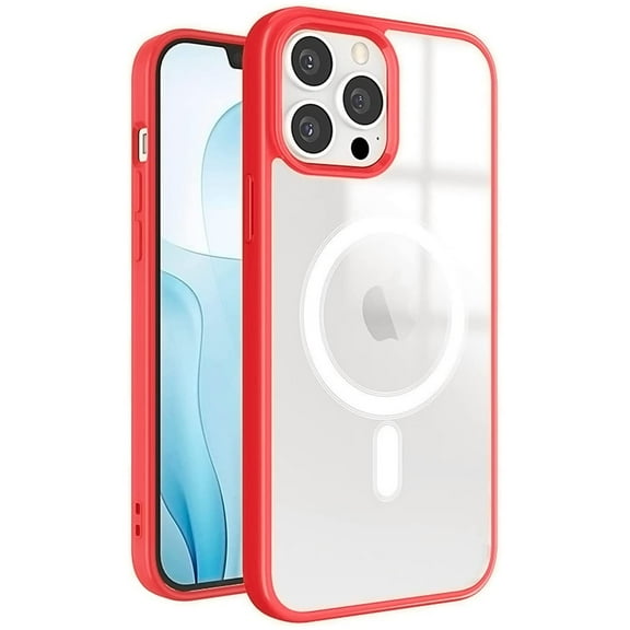 MagSafe Compatible Premium Hybrid Protective Case for iPhone 15 Plus - Red