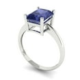 thumbnail image 2 of Solitaire Engagement Ring for Women - 2.5ct Simulated Tanzanite in 14K White Gold Promise Ring, 2 of 6