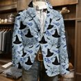 thumbnail image 6 of LTTVQM Mens Warm Relaxed Multi Shade Corduroy Sport Blazer Functional Pockets Single Breasted Notched Lapel Suit Halloween Daily Street Office Outerwear Sky Blue 2XL, 6 of 6