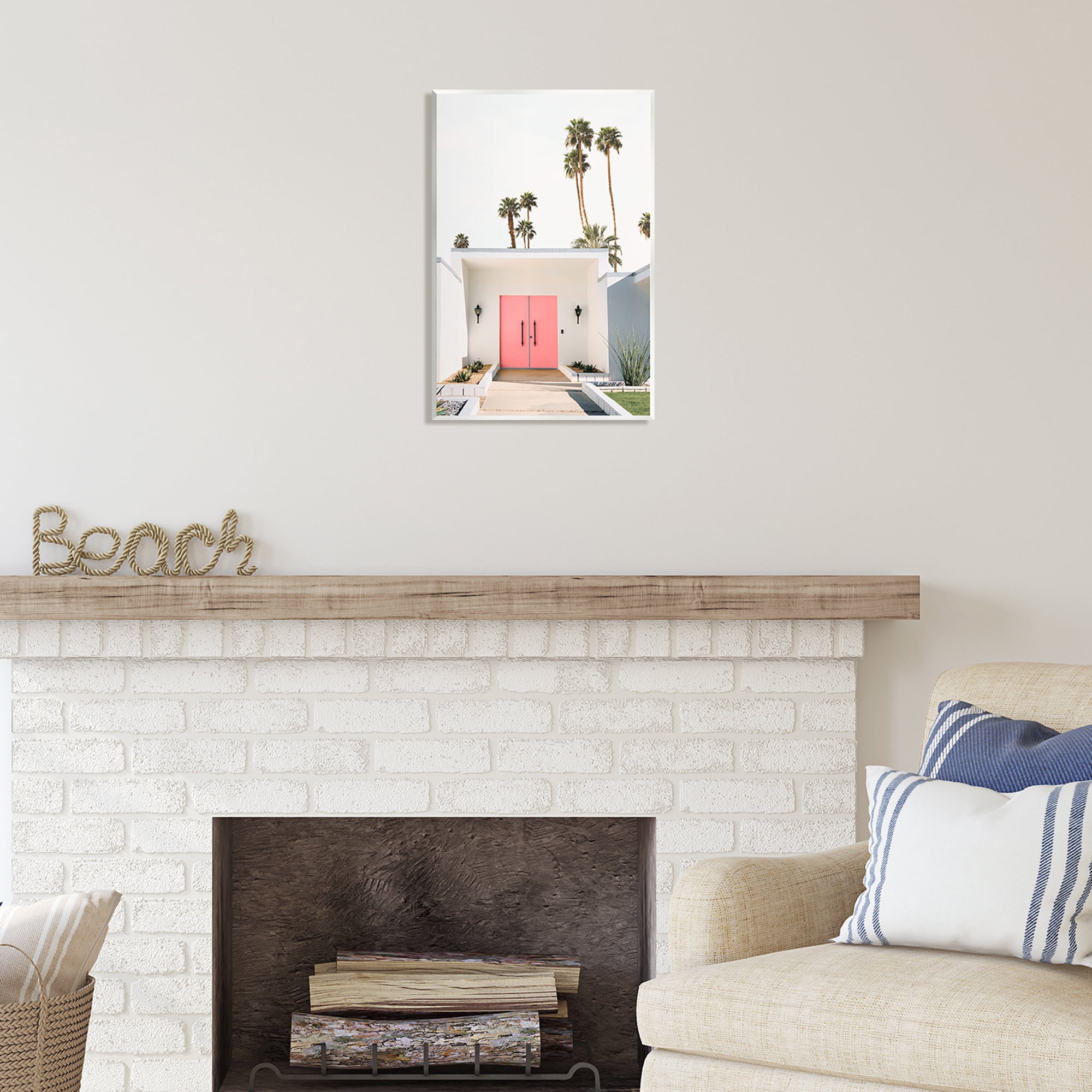 Stupell Industries Palm Springs Pink Door Botanical & Floral Photography Unframed Art Print Wall Art, 13 x 19
