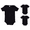 Black - 3 Pack, variant on Unisex Baby Cotton Infant Baby Toddler One Piece Lap Shoulder Jumpsuit