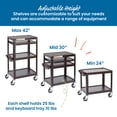 thumbnail image 5 of ECR4Kids AV Presentation Cart Stand, Black, 5 of 9