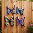 Accent Wall Decor, Metal Outdoor Wall Art, Iridescent Butterfly ...