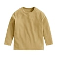thumbnail image 4 of Povozer Toddler Baby Girl Thick Crewneck Tops Girls Cotton Long Sleeve T-Shirt(Yellow,2-3Y), 4 of 6