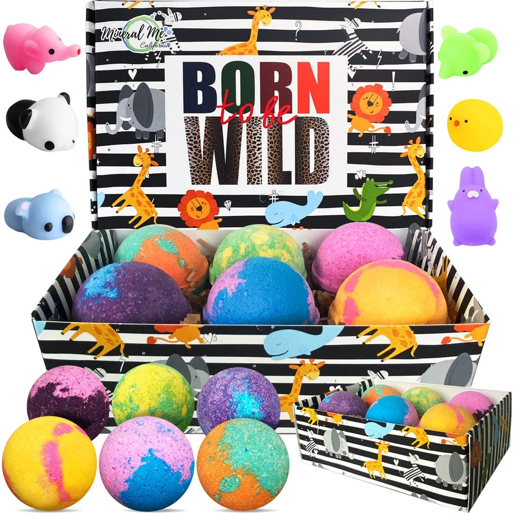 Bath Bombs for Kids with Toys Inside Set of 6(5oz) Colorful Bath