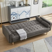 MCPRST 83" Futon Sofa bed,Modern,with Adjustable Backrest,Foam Futon Sleeper,Dark Gray