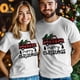thumbnail image 4 of Camisetas gráficas informales de manga corta para hombre con diseño de camión de granja y Feliz Navidad, 4 of 8