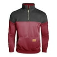 thumbnail image 4 of Lorytime Mens Sweatshirts with Pockets Color Block Pullover Mock Neck Half Zipper Long Sleeve Tops Outerwear Red XL, 4 of 7