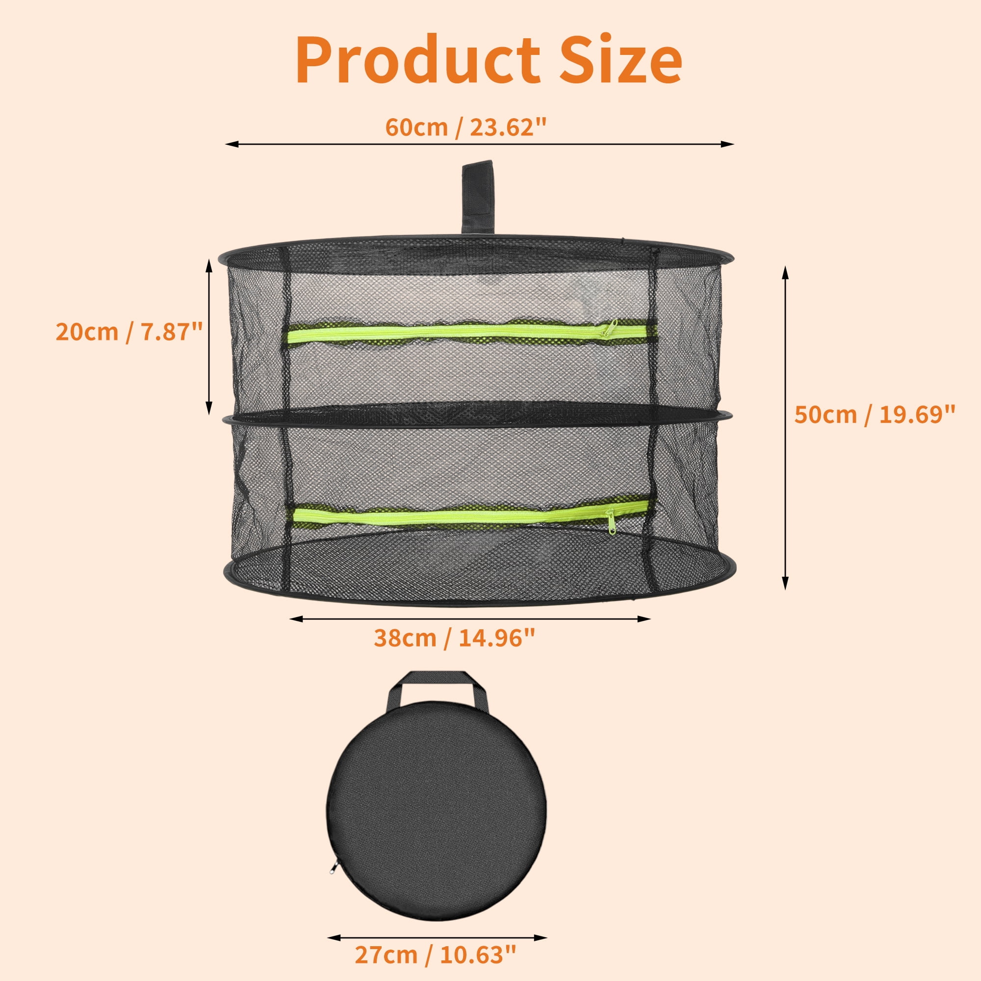 Unique Bargains Herb Drying Rack Mesh Hanging Foldable Rack for Plants Black Cyan