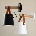 thumbnail image 4 of Juego de 2 apliques modernos E27 estilo metal hierro forjado cinturón de madera accesorio de iluminación industrial PR sala de estar, dormitorio, cocina, comedor, pasillo, escalera, cafetería (sin, 4 of 5