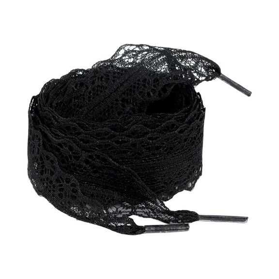 lixuesong 1 Pair Elegant Lace Shoelaces for Women and Girls Casual Shoes Sneakers 3CM Wide Flat Laces Shoestrings Replacement