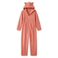 thumbnail image 6 of FAIWAD Women's Fleece Onesies Plush Hooded Jumpsuit with Pockets Soft Warm Full Zip Loungewear, 6 of 7