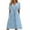 Blue, variant on Women Solid Dress With Cut Out V Neck Sexy Lace Frilly Long Dress