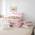 thumbnail image 4 of Pink Rose Comforter Set 7 Piece Bed in a Bag Twin,Diamond Crystal Fluid Art Bedding Set Abstract Ombre Sheet Set with Comforter Romantic Garden Flowers Bed Set,Boho Floral Bohemian Decor, 4 of 6