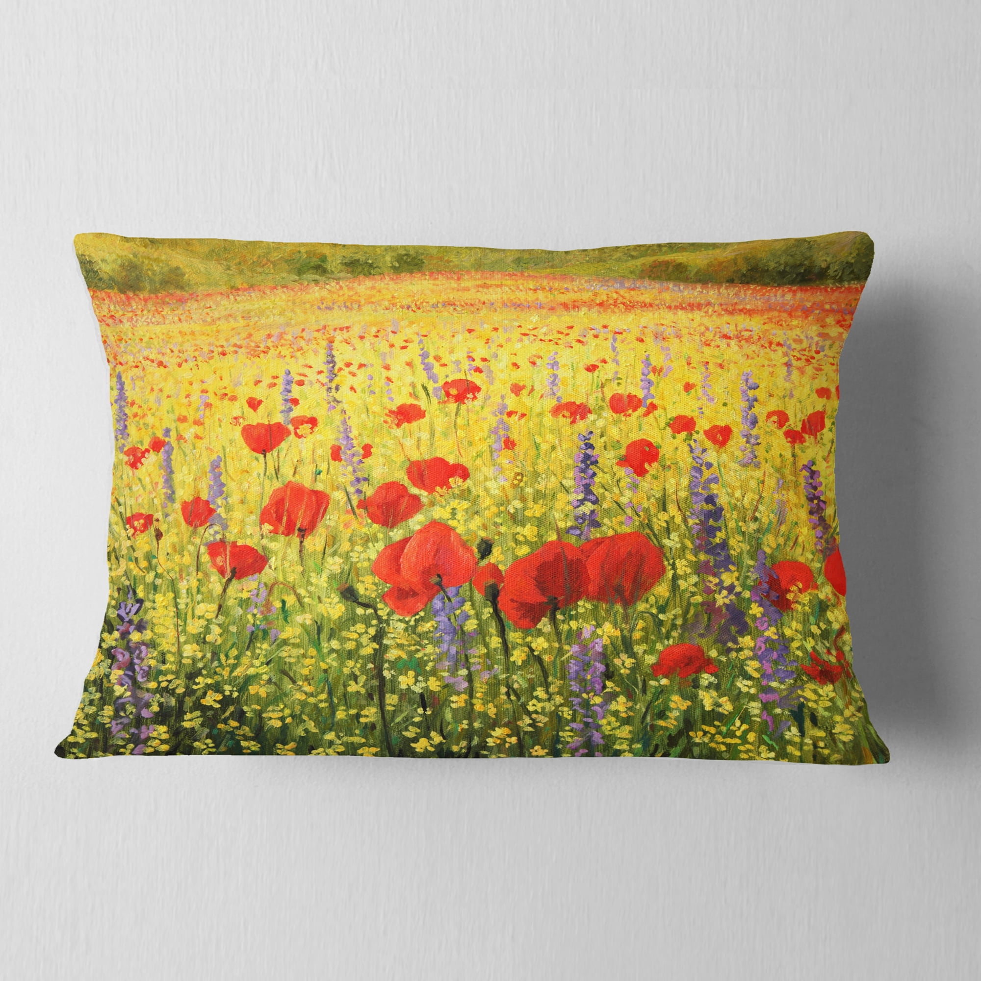 Designart Sea of Blossom - Landscape Printed Throw Pillow - 12x20