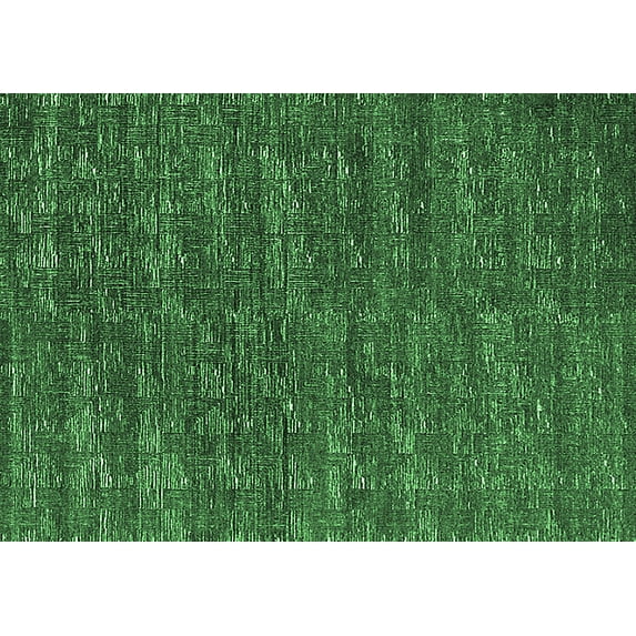 Ahgly Company Indoor Rectangle Solid Emerald Green Modern Area Rugs, 6' x 9'
