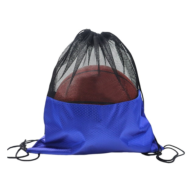 Visland Basketball Storage Bag Sports Gym Backpack Drawstring Design Waterproof Honeycomb Fabric See-Through Mesh Football Soccer Pouch