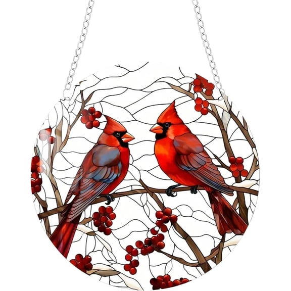 AatoeaX Stylish Pair - Cardinal Window Decor: Charming Duo, Transparent Acrylic, Hanging Art for Home, Rustic - Themed Spaces & Living Room Accents