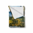 thumbnail image 2 of Nature Soft Flannel Fleece Throw Blanket, Pastoral Countryside Scenery by the Lake with Reflections Alpine Meadow Picture, Cozy Plush for Indoor and Outdoor Use, 50" x 60", Multicolor, by Ambesonne, 2 of 6