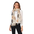 thumbnail image 2 of FORMRS Womens Scarf Winter Soft Long Big Warm Shawls Wrap Tassel Scarves, Beige Halloween Pumpkin, 2 of 9