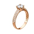 thumbnail image 3 of 7.50MM D-F VS Moissanite Engagement Ring With Diamonds (1.35 ct Moissanite Weight, 1.8 ctw dew) Round Shape 14K Gold, 3 of 3