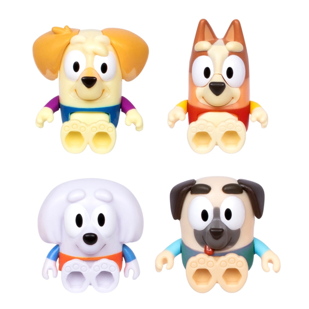 Pack de 4 figurines Bluey changeant de couleur – Exclusivité Walmart – Water Park Bingo & Friends Figurine Bluey changeant de couleur, lot de 4, parc aquatique, bingo et amis, exclusivité