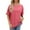 Red, variant on JGTDBPO Summer Top For Women Fashion Solid Color Casual Loose Round Neck Short Sleeves Pullover T-Shirt Basic Tee Tops Blouses
