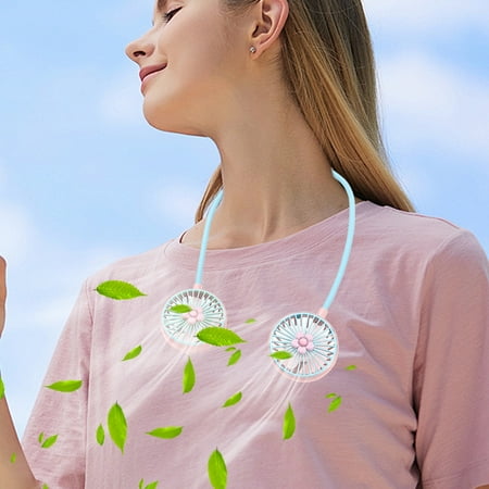 

Clearance! ZZkhGo Neck Fans Rechargeable Neck Fans Sports Portable Necks Fan Foldable Hose USB Charging Long Battery Life Three-speed Adjustment Small Fan Outdooror Travel Car Portable Silent Fan