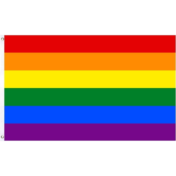 Rainbow Pride Flag 6 Stripes 3x5ft - Staont Flag Vivid Color and UV Fade Resistant - Canvas Header and Brass Grommets (Rainbow Flag 3x5ft x1pc)