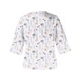 thumbnail image 4 of ICHUANYI Clearance Women's Fashion Printed Loose T-shirt 3/4 Sleeves Blouse V Neck Casual Tops(White, XL) ICHUANYI WER2023080700828, 4 of 5