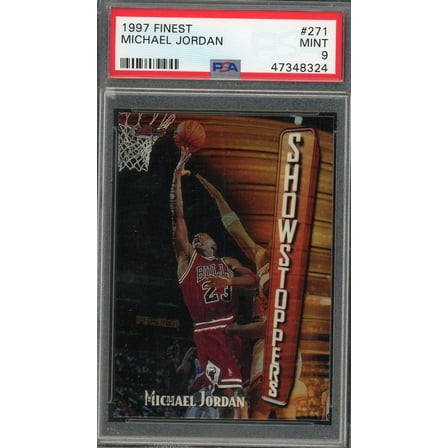 Michael Jordan 1997 Topps Finest Basketball Card #271 Graded PSA 9 MINT