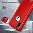 thumbnail image 5 of I-HONVA Compatible with iPhone X/iPhone Xs Case,3-Layer Military Grade Drop Protection Anti-Slip Bumper Rugged Shockproof Dustproof Protection Phone Case,Red Black, 5 of 7