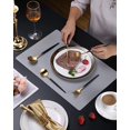 thumbnail image 5 of Juego de cubiertos de oro negro mate moderno, juego de cubiertos de acero inoxidable, juego de utensilios de restaurante para el hogar, acabado satinado, apto para lavavajillas, juego de 5 piezas TUNC Sencillez, 5 of 5