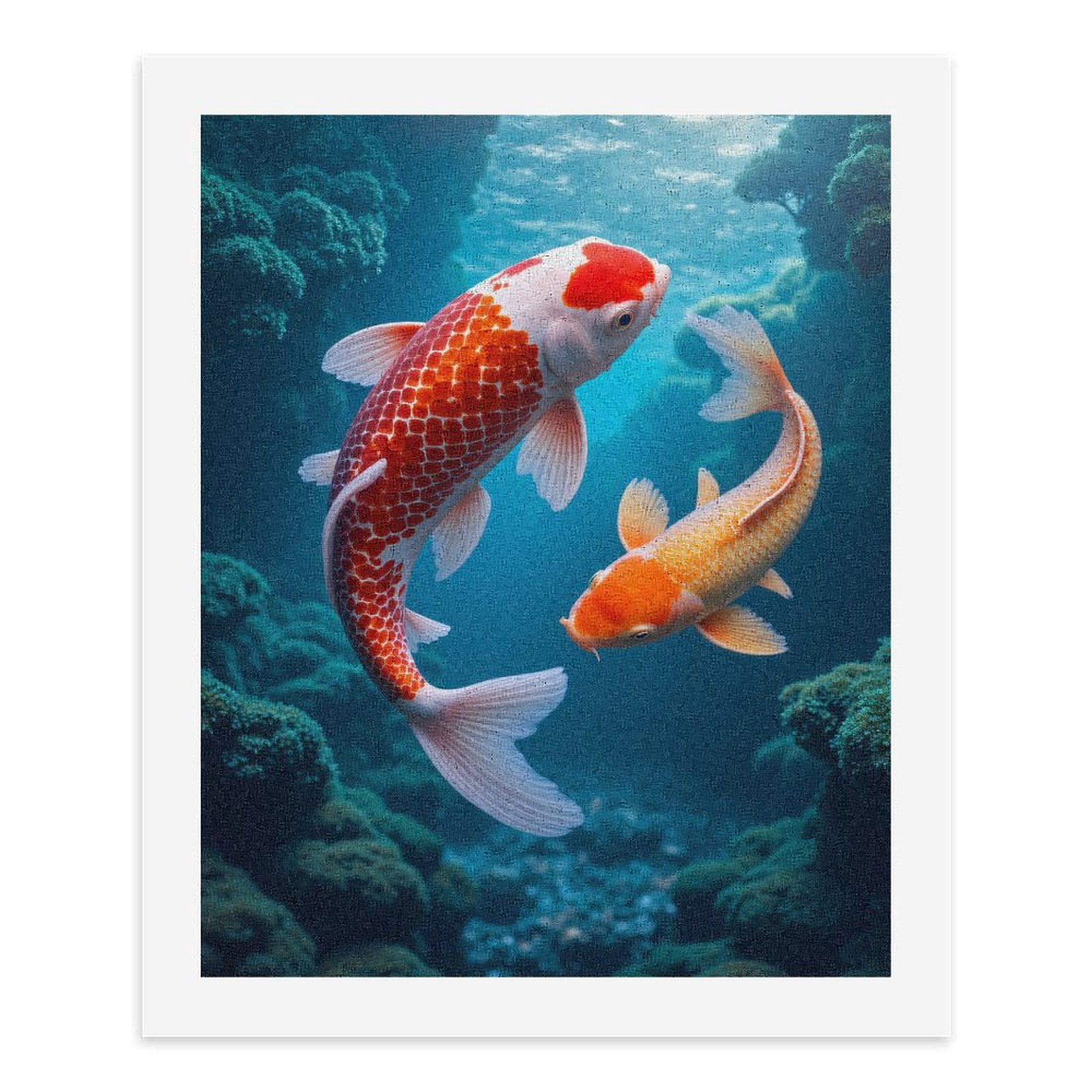Paint By Numbers Kit for Adults Beginner - DIY Colorful Koi Fish Underwater Scene Canvas Painting Kits for Adults, Frameless Paint By Number for Adults for Home Wall Decor 16x20 Inch