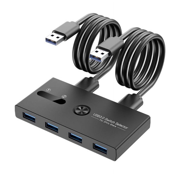 GENEMA Usb3.0 Switcher Printer Sharing Hub Device KVM Switch Selector Docking Station 2 Cables