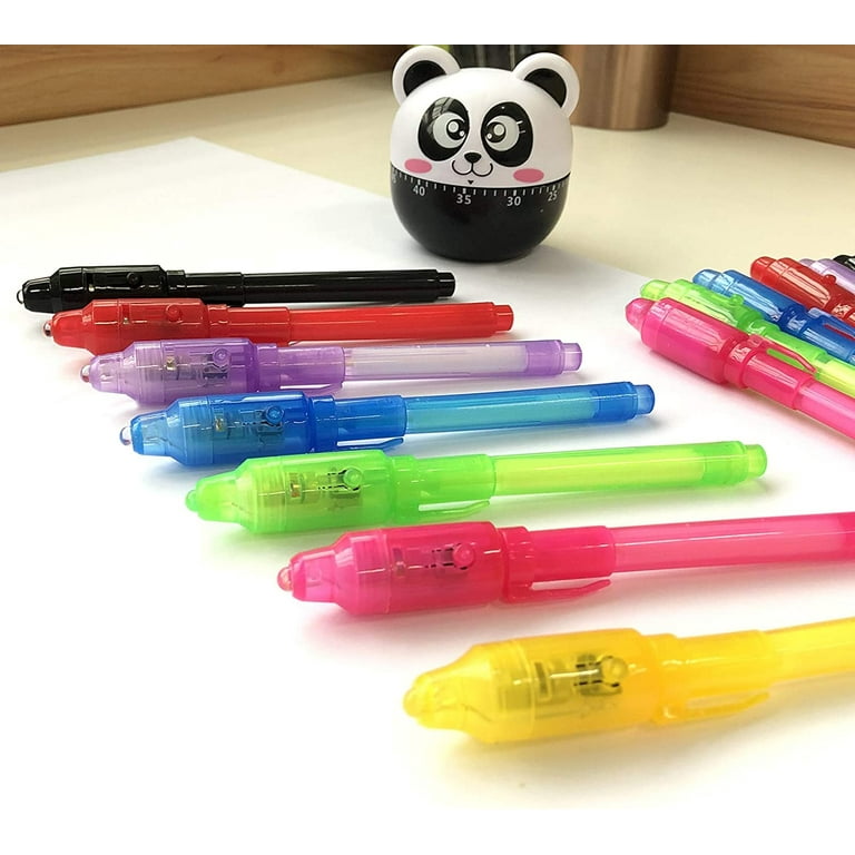 Qklovni 4 Invisible Ink Pens - Upgraded Spy Pen with UV Light