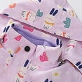 thumbnail image 5 of ZQUUVOU Boys Girls 3 in 1 Rain Jackets Fleece Inner Zipper Windbreaker Jacket Cute Printed Lightweight Raincoats Hooded Jacket for Kids Purple, 5 of 9