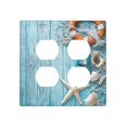 thumbnail image 1 of Cubierta decorativa para toma de corriente Oilbiexn, azul, temática de playa, 2 módulos, 1 of 8