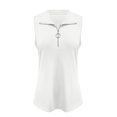 thumbnail image 3 of DondPO Womens Tank Tops Women's 2025 Spring and Summer Solid Color Zipper Lapel Loose Vest Top T Shirt Women's Vest Suspender Strap Plus Size Tank Tops Summer Shirts for Women Clearance！, 3 of 9