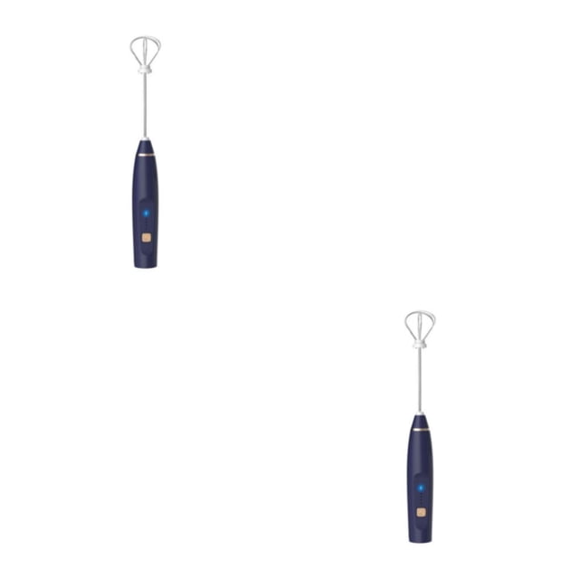 Billuyoard Batidor de huevos Espumador de leche Batidora eléctrica Handly Griped Automático Accesorios para el hogar Recargable Desmontable Azul oscuro 2piezas