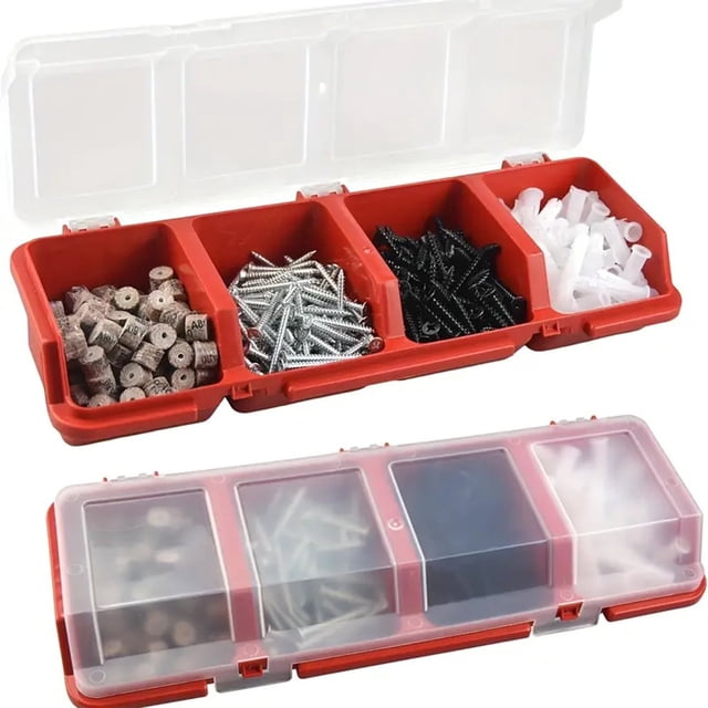 LNGOOR Screw Organizers Storage Bins with Locks Plastic Bolt Hardware Organizer Box Divided Storage Containers for Garage Tools Nails Small Parts