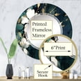 thumbnail image 3 of Designart "Chaotic Beauty in White and Teal Plants III" Floral Round Wall Mirror - Traditional Oval Printed Decorative Oversized Mirror - Multiple Color Options, 3 of 4
