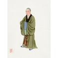 thumbnail image 2 of Vintage Chinese Clothing 15x18 Black Ornate Wood Framed with Double Matting Museum Art Print Titled - Buddhist monk costume, 2 of 4