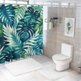 thumbnail image 7 of Awypu Natural Mulberry Organic with Green Monstera Print Waterproof Shower Curtain for Bathroom Decoration White, 7 of 7
