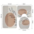thumbnail image 3 of Brown Boho Abstract and Plant Pattern Bathroom Rugs Sets 3 Piece,Toilet Cover Set,Absorbent Non Slip Bathroom Mats Sets with U-Shaped Contour Rug Toilet Rug Set, 3 of 5