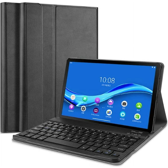 Keyboard Case for Lenovo Tab M10 Plus 2022 3rd Gen 10.6 Inch, Leather Stand Case Cover with Magnetically Detachable Wireless Keyboard for Tab M10 Plus 10.6" 2022 TB-125F/128F, Black