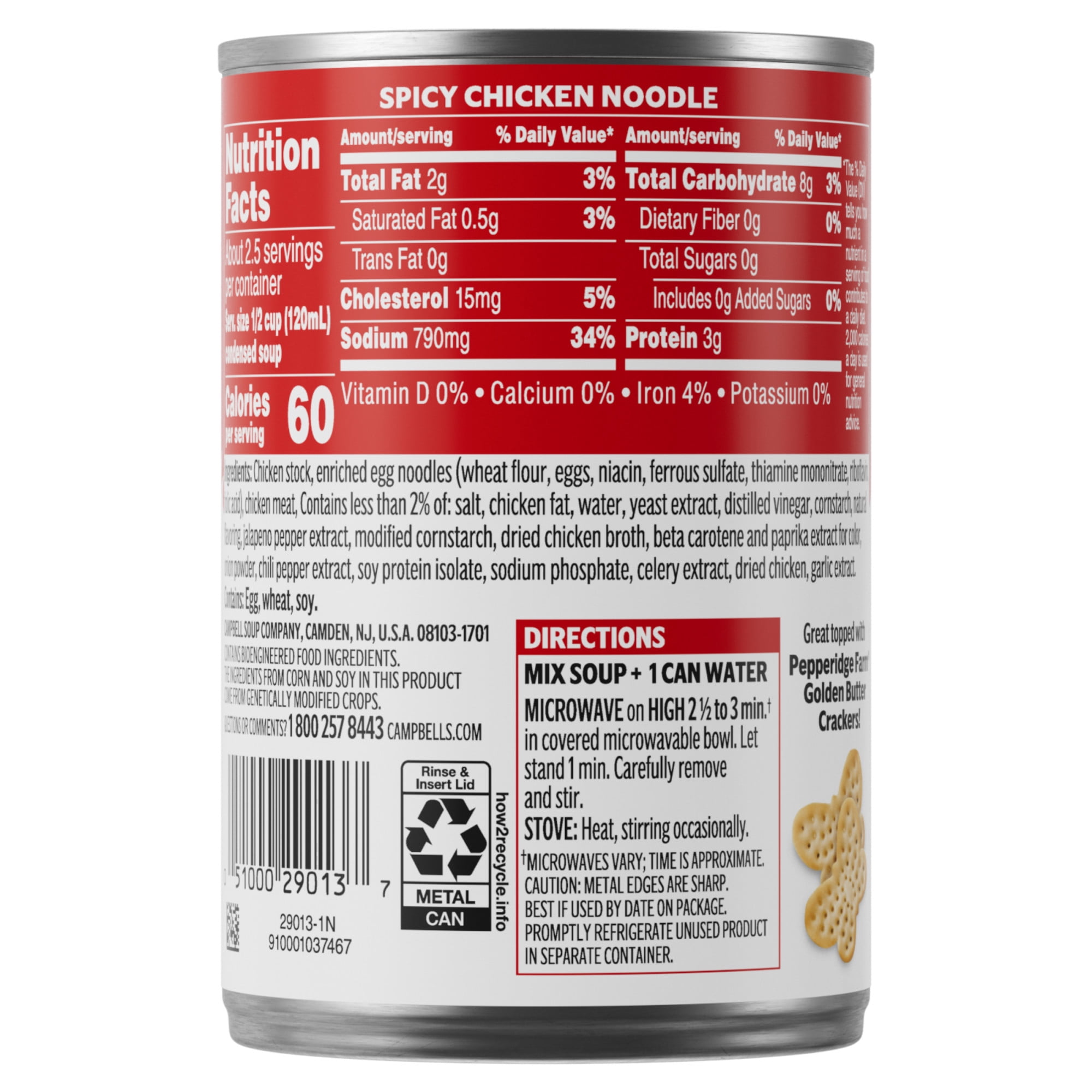 (12 pack) Campbell’s Condensed Spicy Chicken Noodle Soup, 10.5 oz Can