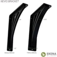 thumbnail image 2 of Ekena Millwork 1 1/2"W x 10"D x 12"H Nevio Wrought Iron Bracket, (Single center brace), Antiqued Warm Silver, 2 of 7