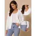 thumbnail image 2 of DARING DIVA Women's Long Sleeve Open Front Knit Cardigan Sweater XS Beige, 2 of 6